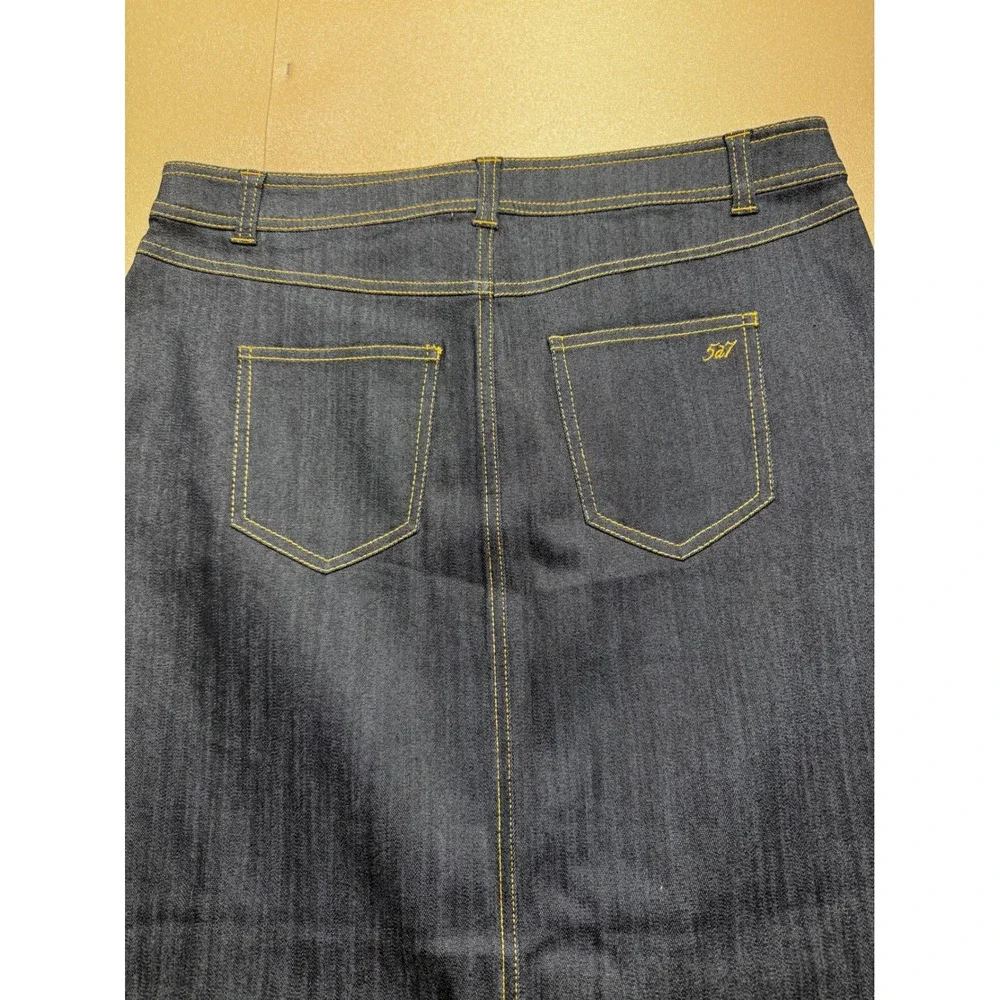 NWT Cinq a Sept Tana Denim‎ Maxi Skirt Indigo Blue Front Slit MSRP:$295